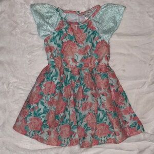 Nicole Miller Pink and Green Girls Sundress